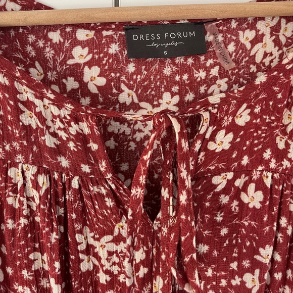 EUC Red floral midi by Dress Forum Los Angeles - Picture 2 of 5